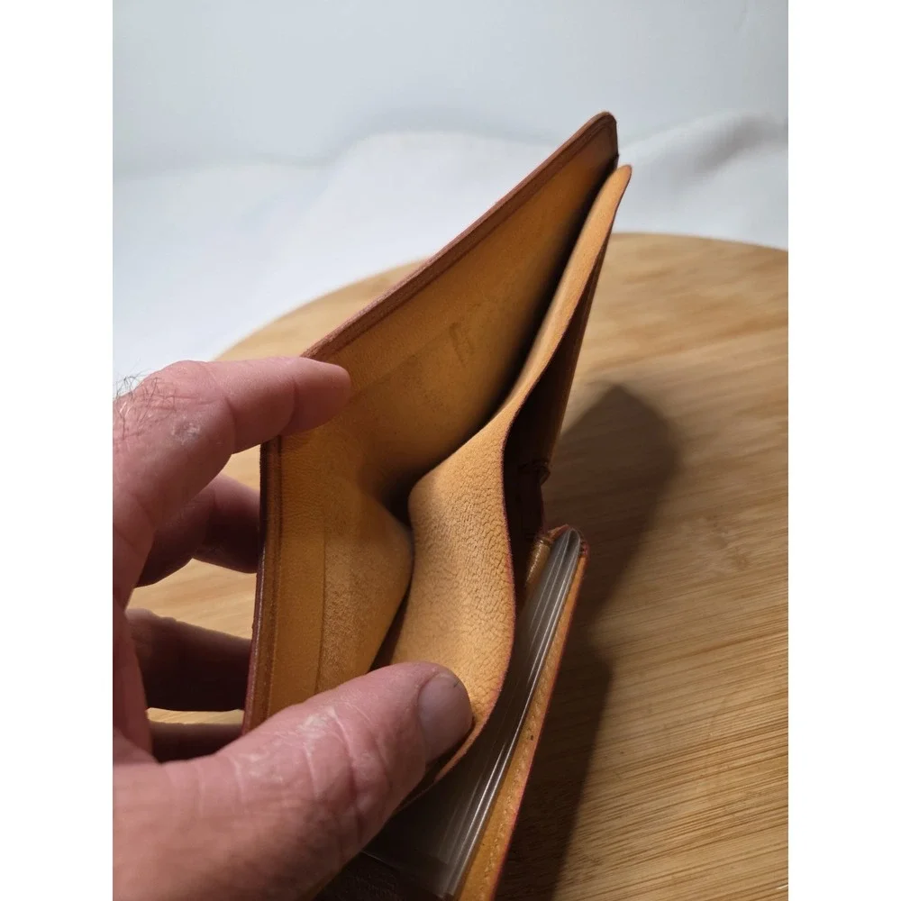 Vintage Leather Wallet With Card/picture Holder